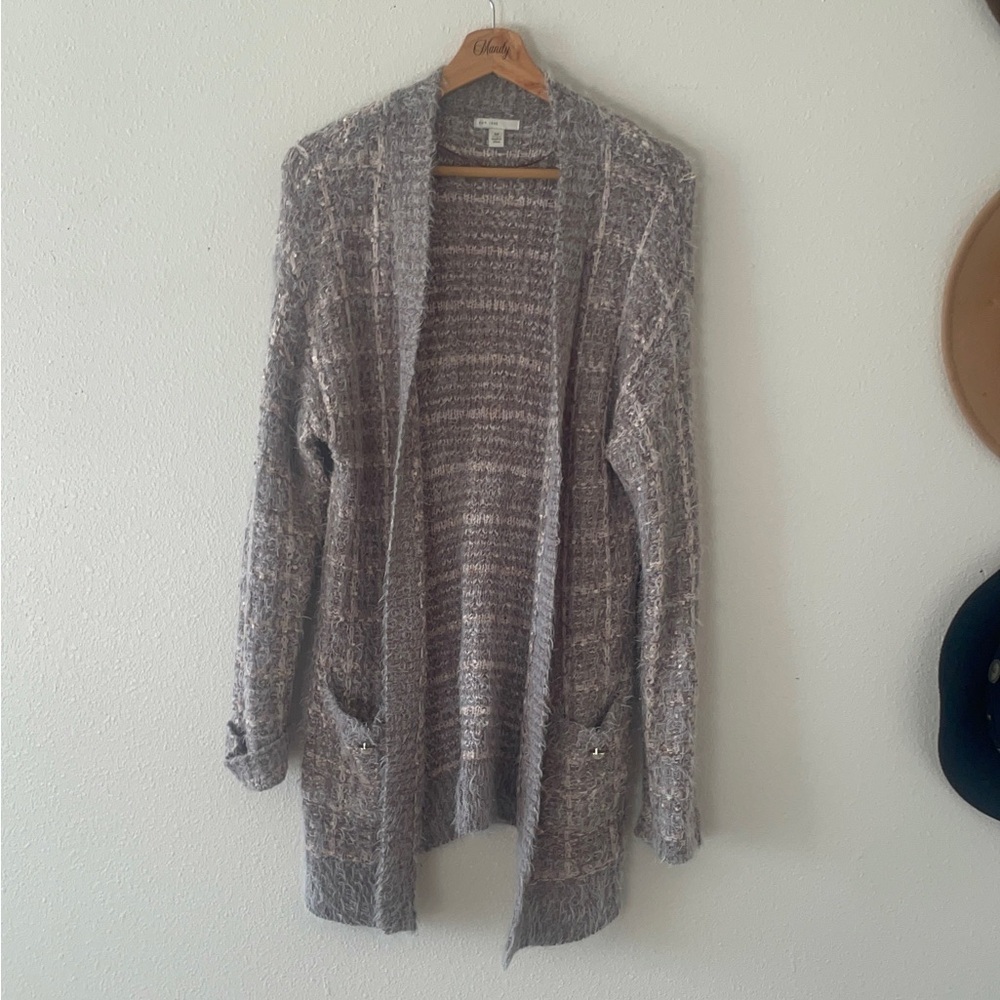 Cato Textured Gray Women's Cardigan - Picture 1 of 7